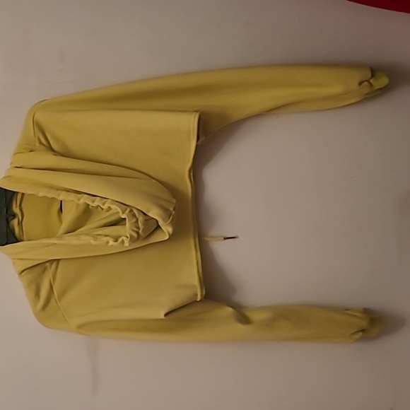 SHEIN Neon Yellow Crop Hoodie - Picture 3 of 4
